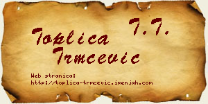 Toplica Trmčević vizit kartica